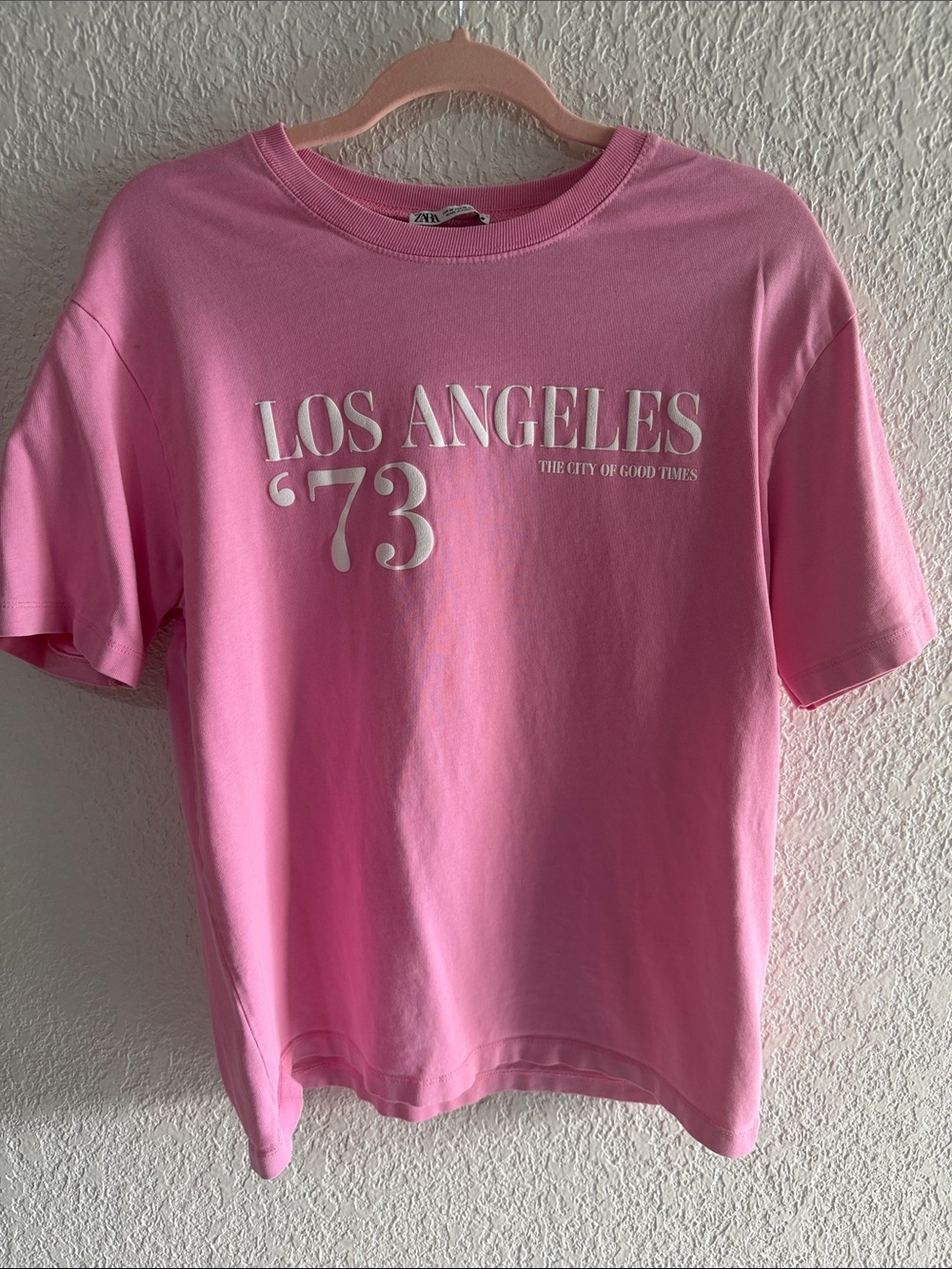 Zara Pink Los Angeles '73 Graphic Tee